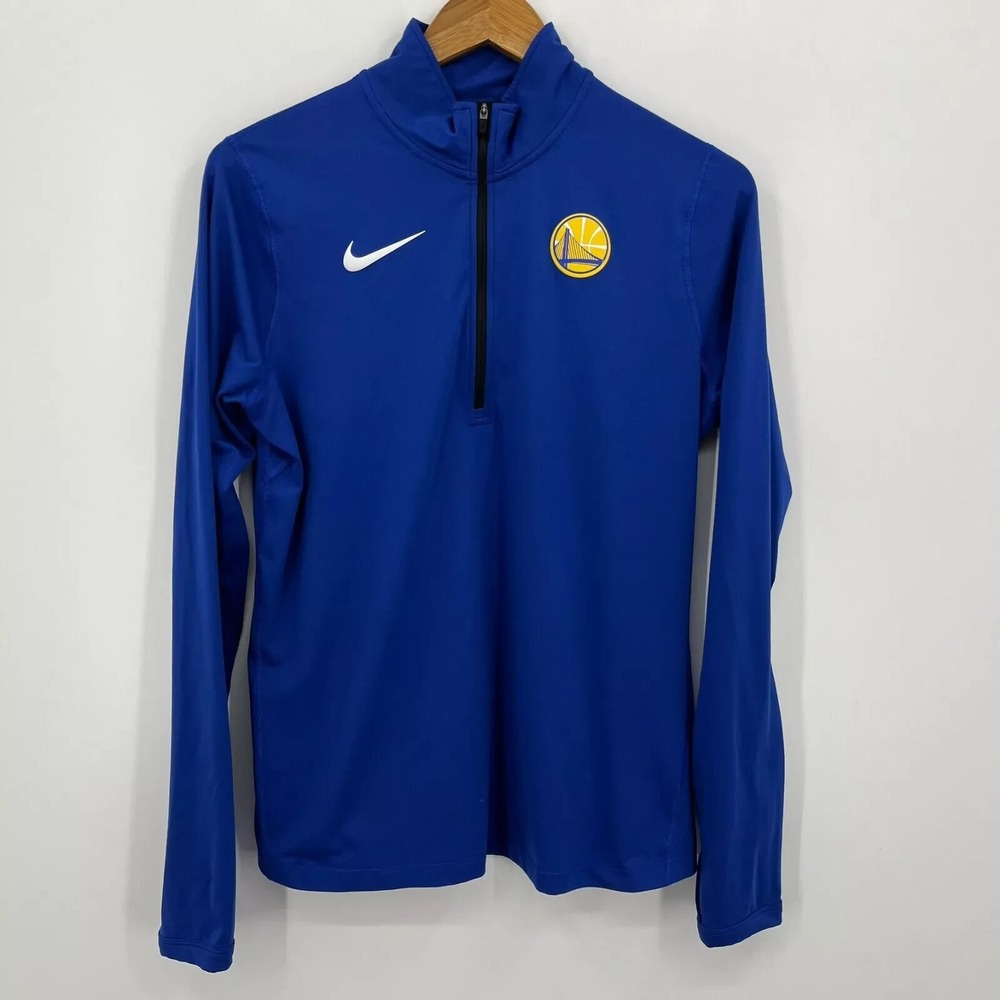 Nike Golden State Warriors Dri-FIT Quarter Zip Pullover Blue Womens Large